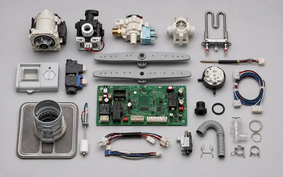 Parts used in dishwasher repair