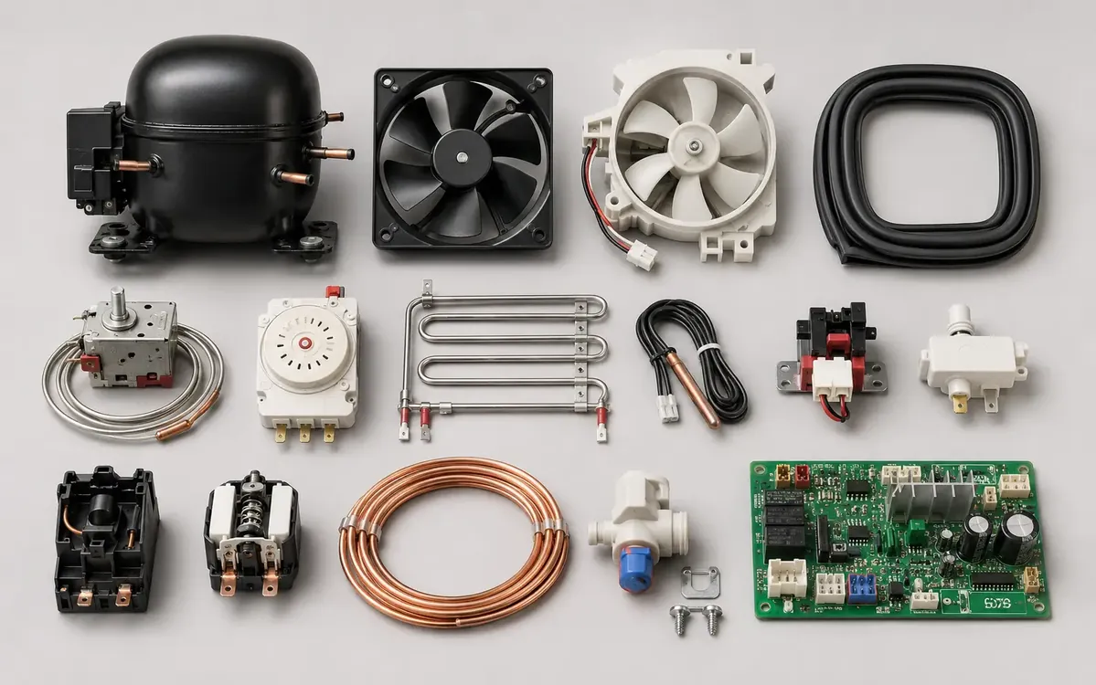 Parts used in deep freezer repair